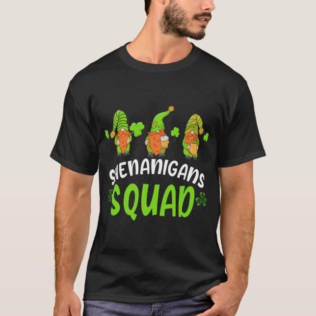 Camiseta Shenanigans Squad Dia de São Patrício Engraçado Gn (Frente)