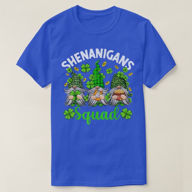 Camiseta Shenanigans Squad Dia de São Patrício Gnomo Green  (Frente do Design)