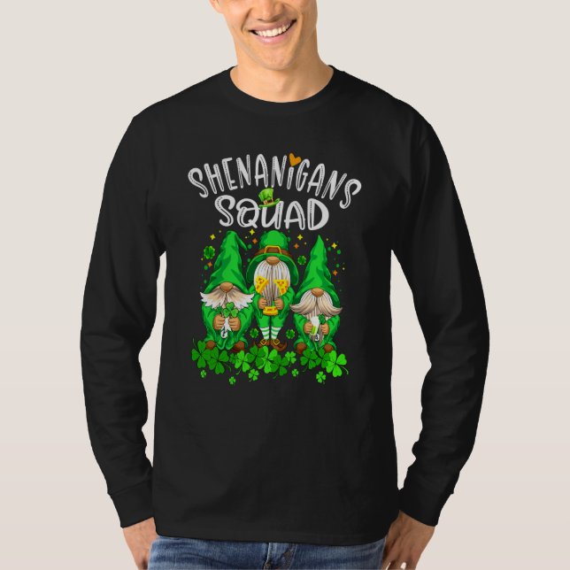 Camiseta Shenanigans Squad Gnomes Shamrock Happy St Patrick (Frente)