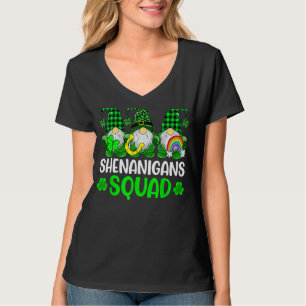 Camiseta Shenanigans Squad Gnomies Rainbow Shamrock Rua Pat