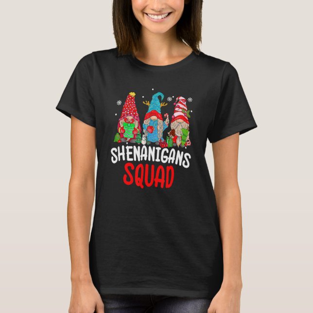 Camiseta Shenanigans Squad Gnomos acende pijama de Natal (Frente)