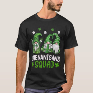 Camiseta Shenanigans Squad Gnomos Green Shamrock Rua Patric
