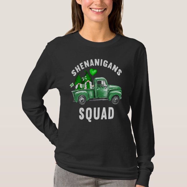 Camiseta Shenanigans Squad Irish Tee Funny Gnomos Pat Santo (Frente)