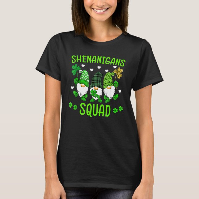 Camiseta Shenanigans Squad St Patricks Day Gnomes Green Pro (Frente)