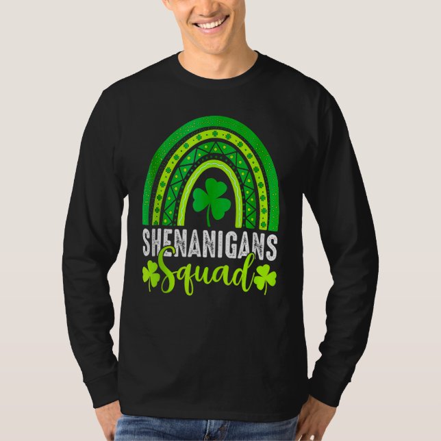 Camiseta Shenanigans Squad St Patrick's Day Rainbow Shamroc (Frente)