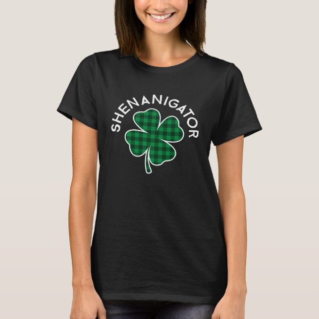Camiseta Shenanigator Plaid Lucky C St Patrick's Day (Frente)