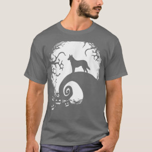 Camiseta Sheperd Halloween, Alemão, Sob A Lua, Spook