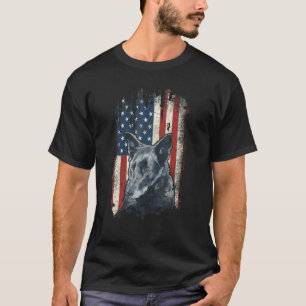 Camiseta Shepherd American Flag angustiado holandês Patriót