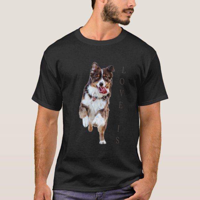 Camiseta Shepherd Aussie Dog Mãe Pai Presente (Frente)