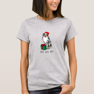 Camiseta Shepherd australiano de Natal (bronzeado azul de m