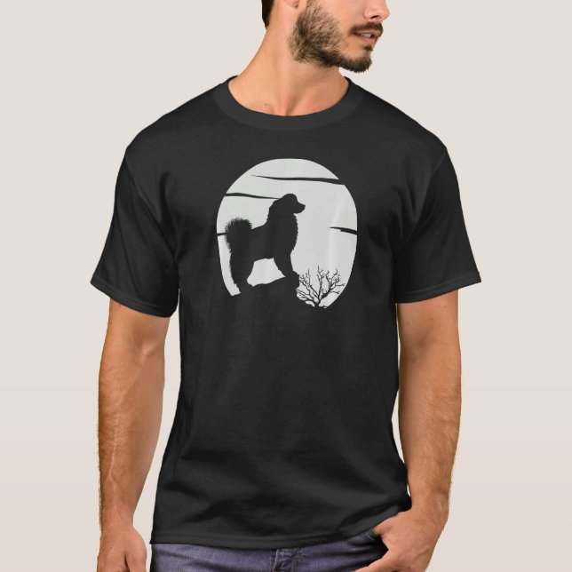 Camiseta Shepherd australiano e Halloween da Lua (Frente)