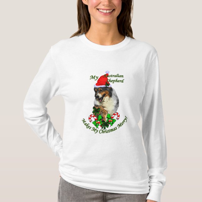 Camiseta Shepherd Christmas australiano (Frente)