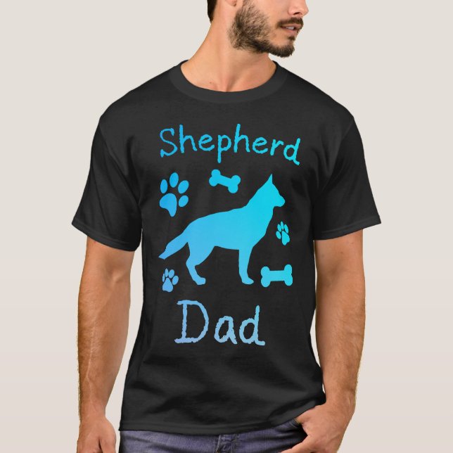 Camiseta Shepherd Dad Black And Blue Personalized (Frente)