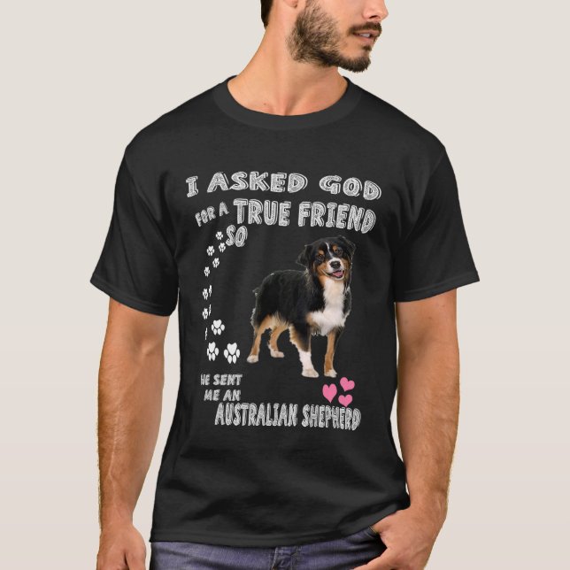 Camiseta Shepherd Dog Aussie Mãe Pai australiano (Frente)