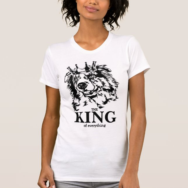 Camiseta Shepherd King of All dog pai (Frente)