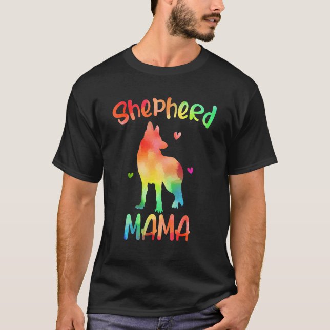 Camiseta Shepherd Mama Colorful Poodle Dog Mãe (Frente)