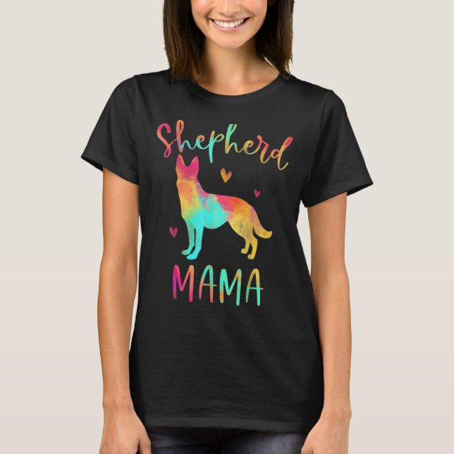 Camiseta Shepherd Mama Colorida Cachorro German shepherd Mã (Frente)