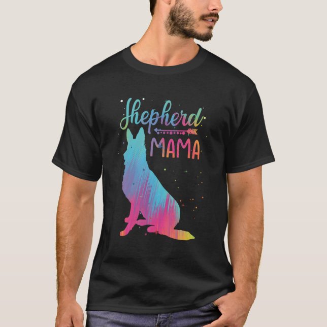 Camiseta Shepherd Mama Colorida Ger Shepherd A Mãe D (Frente)