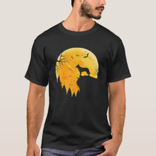 Camiseta Shepherd Neerlandês Amava Lua de Halloween