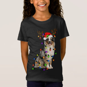 Camiseta Shepherd Reindeer australiano Luzes de Natal Funn