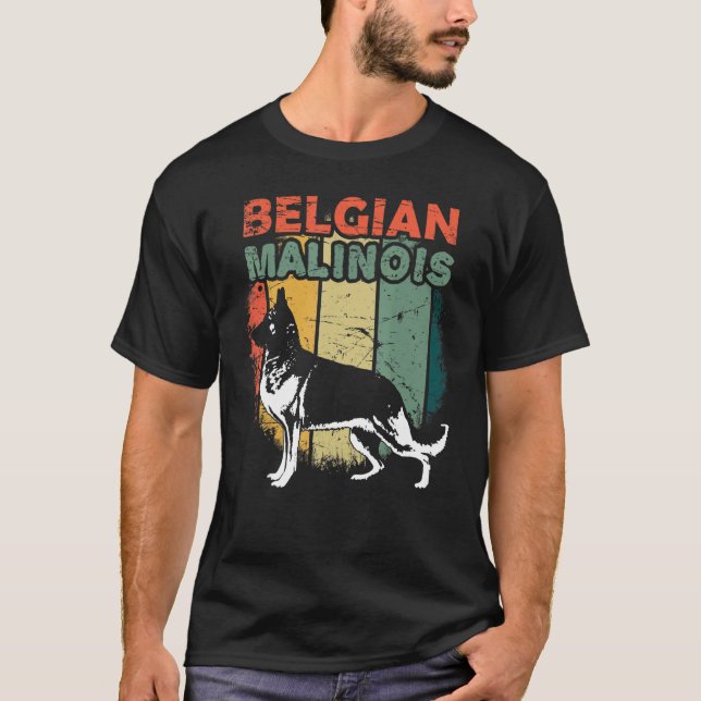 Camiseta Shepherd Retro Vintage Belga Malin (Frente)