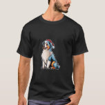 Camiseta Shepherd Santa Claus Feliz Christma<br><div class="desc">Pastor australiano Papai Noel Chapou Feliz Tanque de Natal</div>