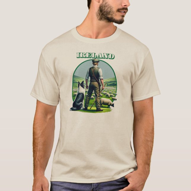 Camiseta Sheppard Irlandês com Border Collie (Frente)