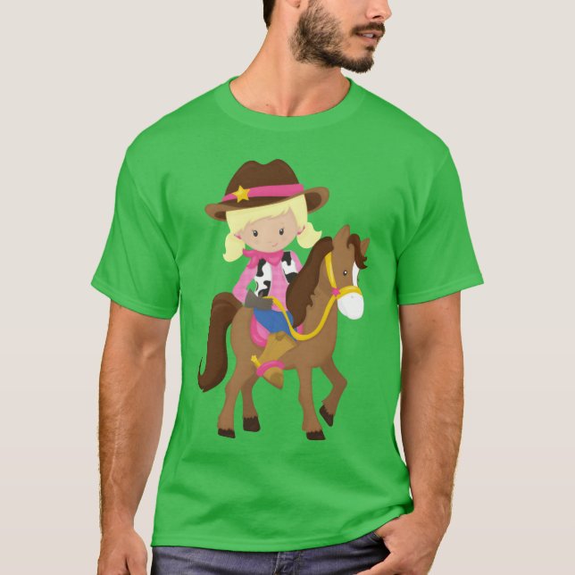Camiseta Sheriff Horse Western Blondres Retro (Frente)