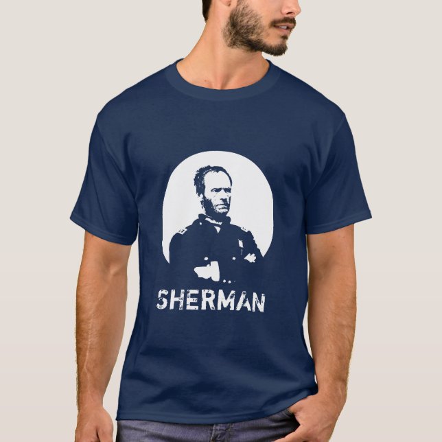 Camiseta Sherman -- Azul e branco (Frente)