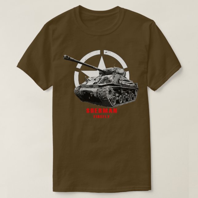 Camiseta Sherman Firefly Fury tanque militar WW2 (Frente do Design)