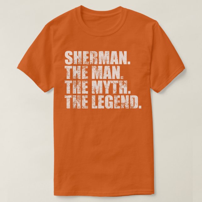 Camiseta Sherman Nome da família Sherman sobrenome Sherman  (Frente do Design)