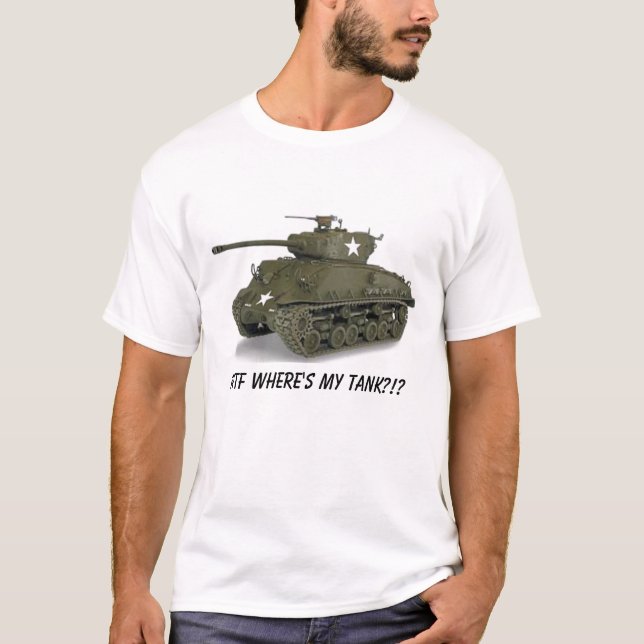 Camiseta Sherman, WTF onde está meu tanque?!? (Frente)