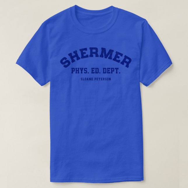 Camiseta Shermer Phys Ed Dept Sloane Peterson projeto vinta (Frente do Design)