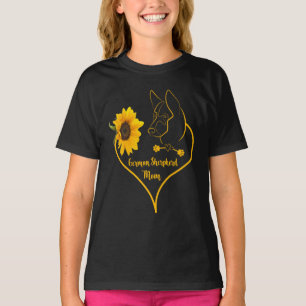 Camiseta Sherpherd Mãe Alemã Com Amantes De Girassol K9