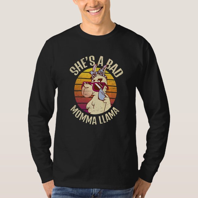 Camiseta She's A Bad Momma Llama Animal Fur Alpaca Wool (Frente)