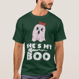 Camiseta Shes My Boo Cute Matching Couple Halloween Costume