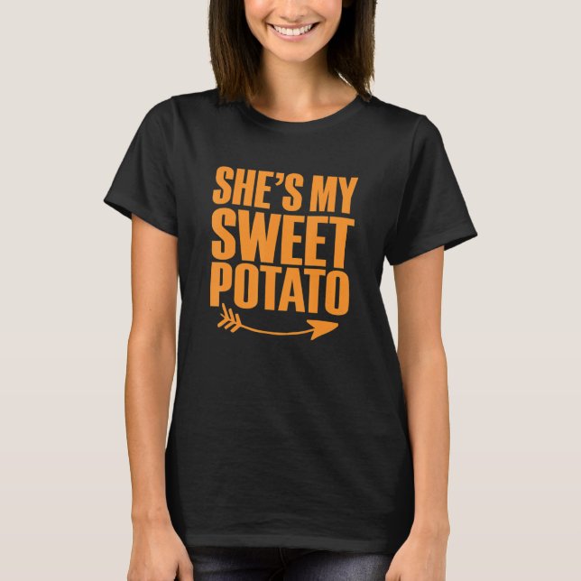 Camiseta She's My Sweet Potato I Yam Thanksgiving Couples M (Frente)