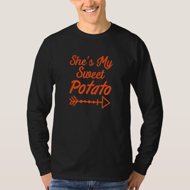 Camiseta She's my sweet potato I yam Thanksgiving Matching  (Frente)