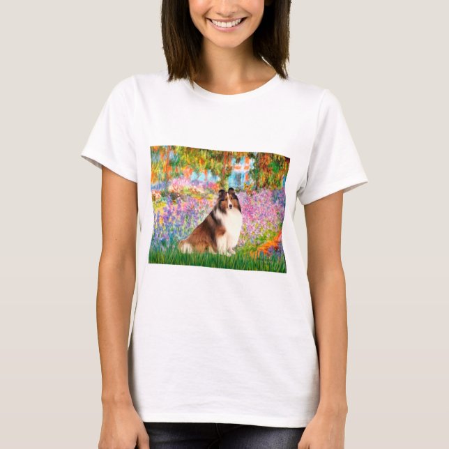 Camiseta Shetland Sheepdog 7 - Jardim (Frente)