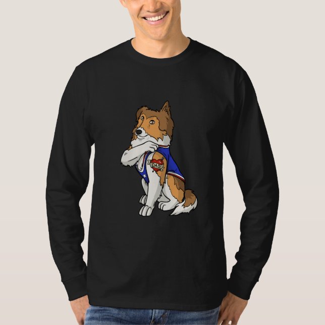 Camiseta Shetland Sheepdog Dog Love Dad Puppy Owner (Frente)