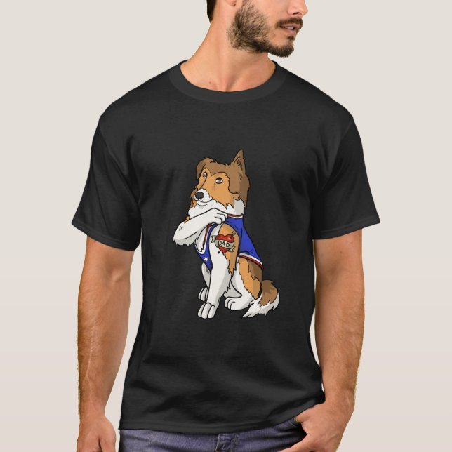Camiseta Shetland Sheepdog Dog Love Dad Puppy Owner (Frente)