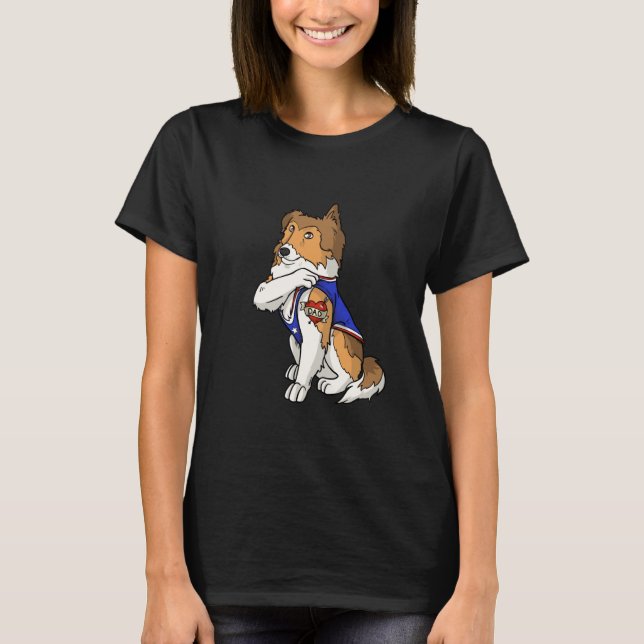 Camiseta Shetland Sheepdog Dog Love Dad Puppy Owner (Frente)