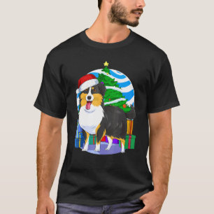 Camiseta Shetland Sheepdog Dog Papai noel Decinto de Árvore