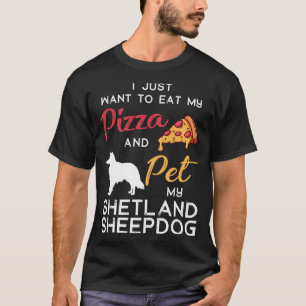 Camiseta Shetland Sheepdog Dog Pizza Proprietário do Xmas B