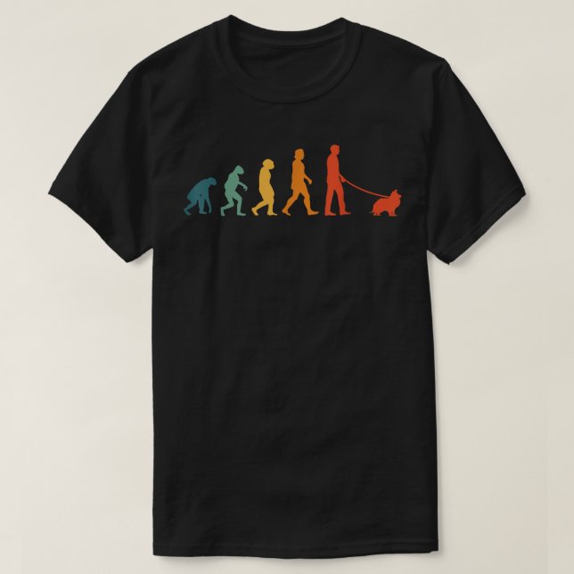 Camiseta Shetland Sheepdog Evolution Retro Sheltie (Frente do Design)