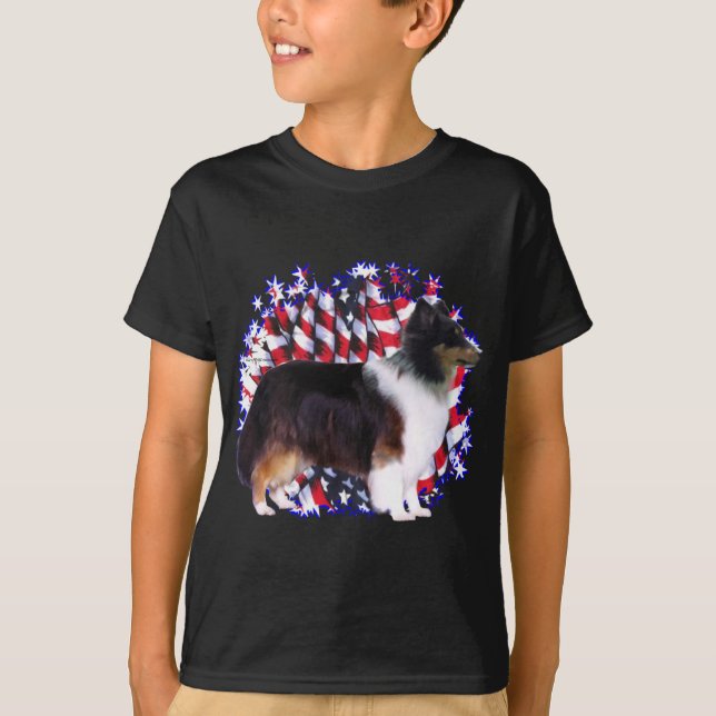 Camiseta Shetland Sheepdog Patriot (Frente)