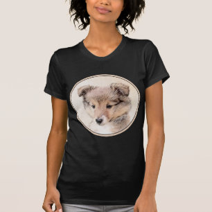 Camiseta Shetland Sheepdog Puppy Pintura Original