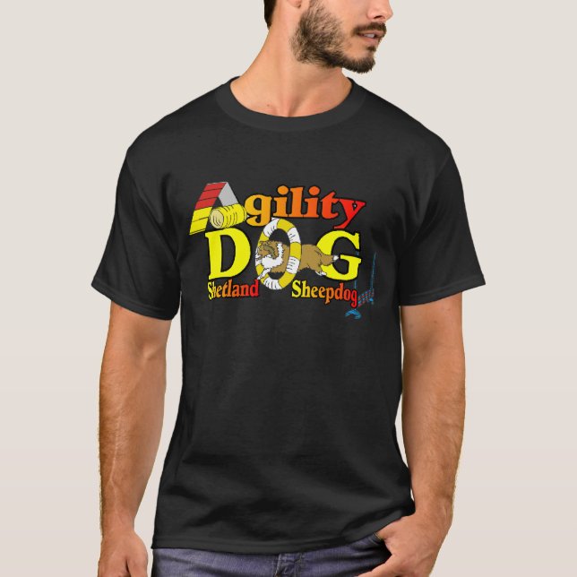 Camiseta Shetland Sheepdog Sheltie Agilidade (Frente)