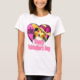 Camiseta Shetland Sheepdog Sheltie Dias de os namorados