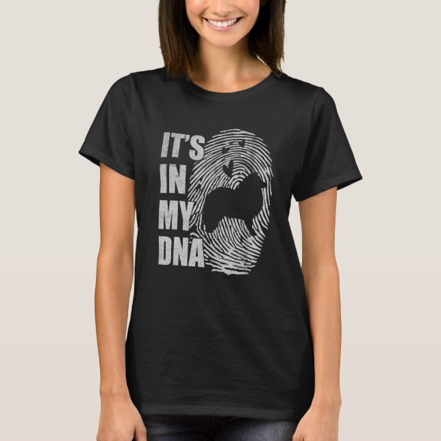 Camiseta Shetland Sheepdog Sheltie DNA Dog Mom Dad Dog (Frente)